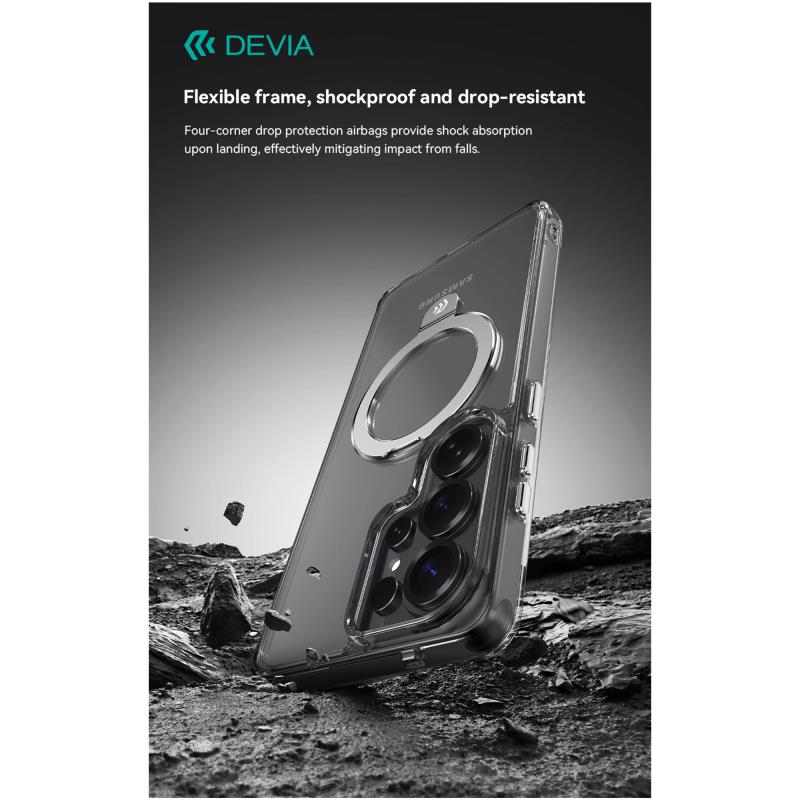 Devia Samsung Galaxy S26 Ultra 5G Magnetic Shock Proof TPU & PC Case with Stand Clean Transparent