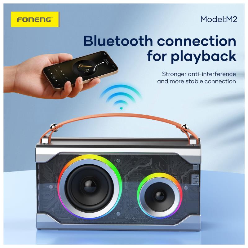 Φορητό Ηχείο Bluetooth Foneng M2 Colorful BT 5.1 5000mAh 15W Γκρι
