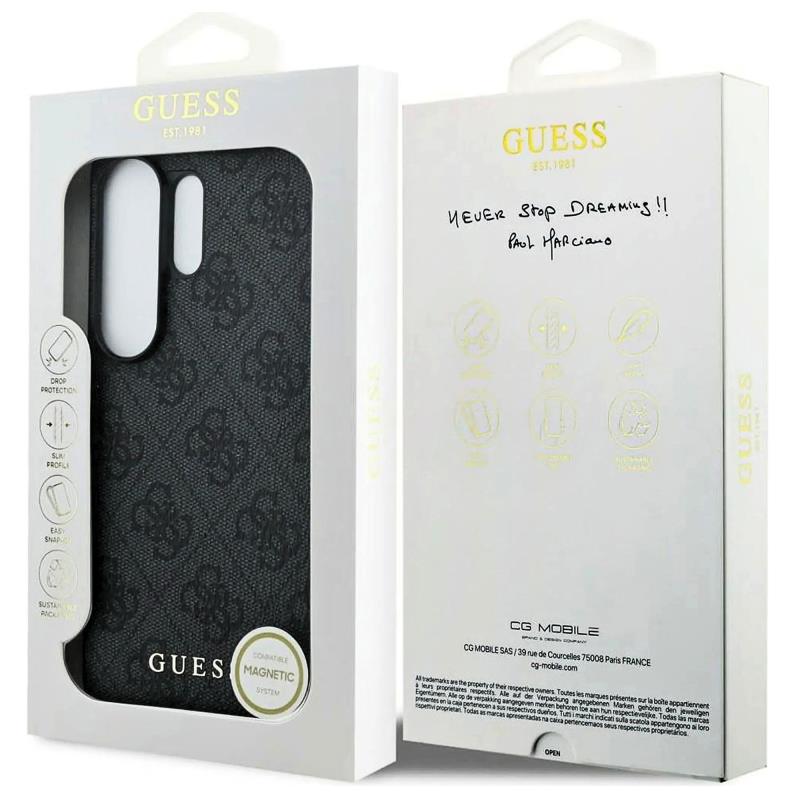 Θήκη PU Guess Samsung Galaxy S26 Ultra Hardcase Classic Logo Charm 4G Μαύρο