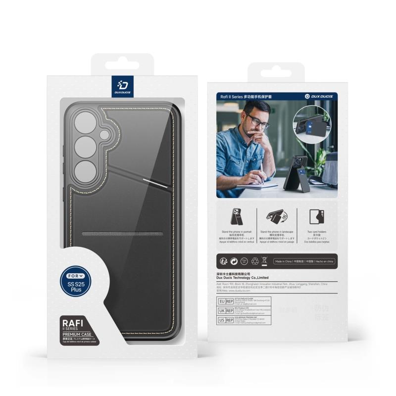 Θήκη Δερμάτινη Dux Ducis Samsung Galaxy S25 Plus 5G 3 σε 1 Magnetic με Stand Rafi II Μαύρο