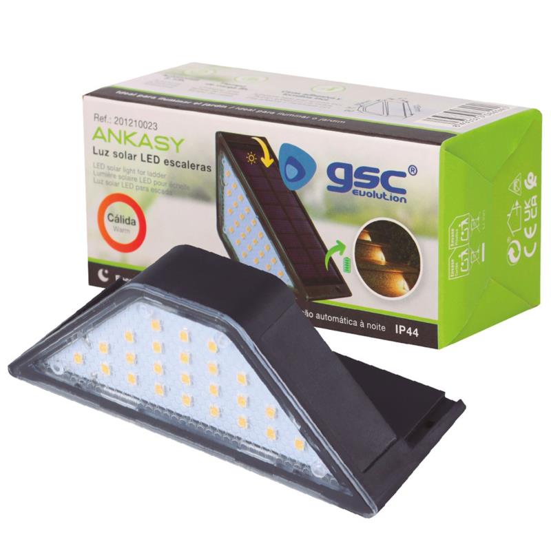 Ηλιακό Φωτιστικό Εξ. Χώρου LED GSC Ankasy Bulkhead 3W 600 mAh 80lm για Σκαλοπάτια Μαύρο