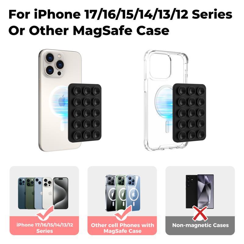 Βάση Στήριξης με Βεντούζα Magnetic Ahastyle PT-CY202 για Smartphones Μαύρο