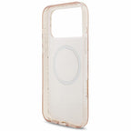 Θήκη PU/ Silicon Guess Magsafe Apple iPhone 18 Pro Max/ 17 Pro Max IML Flowers με Pearl Strap Ροζ