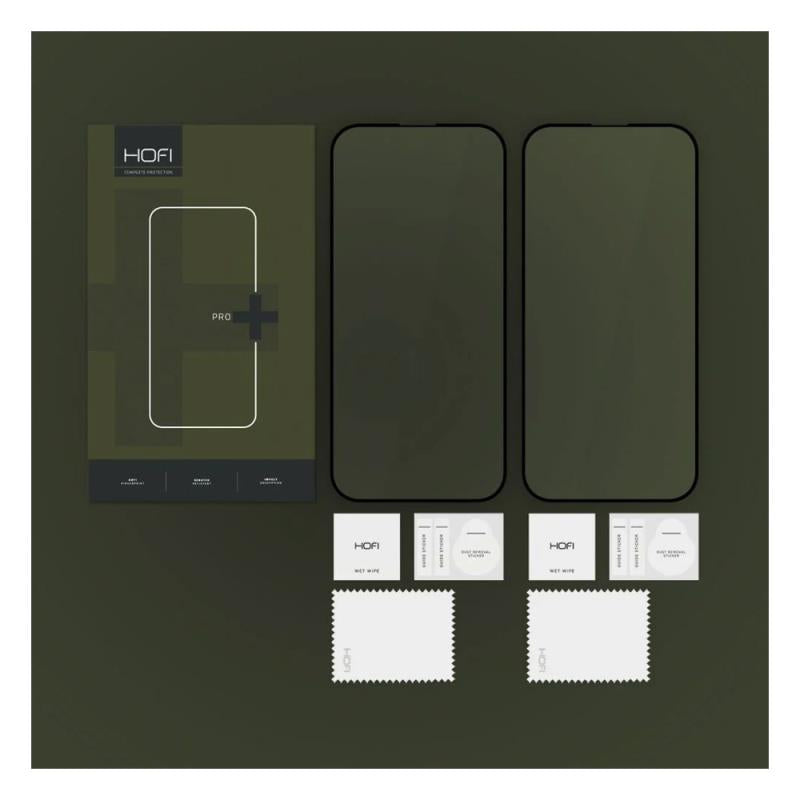 Tempered Glass Full Face Hofi Pro+ Apple iPhone 16 Pro/ 17/ 17 Pro Μαύρο (2 τεμ.)