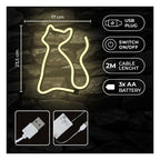 Neon LED Forever Light FLNEO3 CAT (USB/Μπαταρίας & On/Off) Θερμό Λευκό