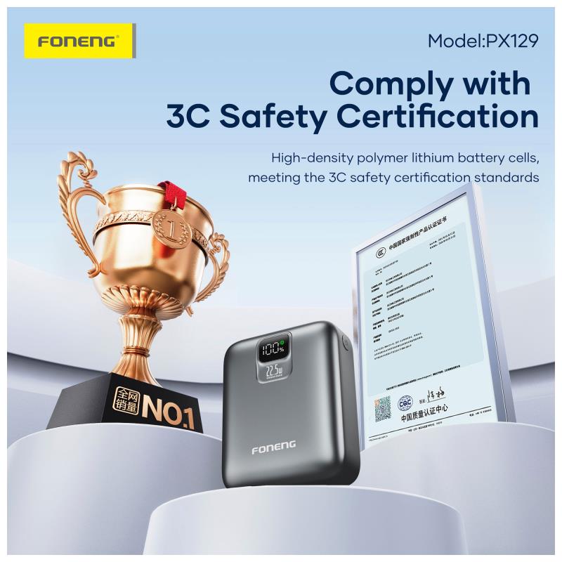 Φορτιστής Ανάγκης Foneng PX129 22.5W 10000mAh Mini Σκούρο Γκρι