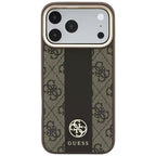 Θήκη TPU & PC Guess Apple iPhone 18 Pro Max/ 17 Pro Max MagSafe Leather Stripe Round Classic Logo Καφέ