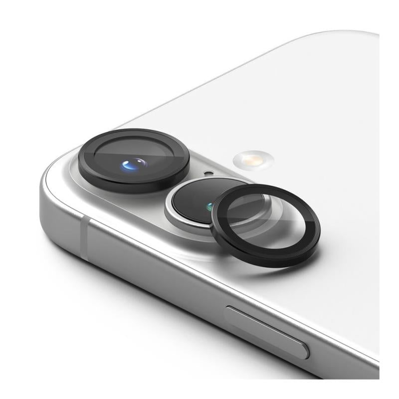 Tempered Glass Ringke Lens Frame για Τζαμάκι Κάμερας Apple iPhone 16/ 16 Plus Μαύρο (2 τεμ.)