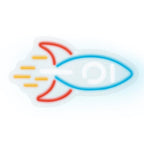 Neon Plexi Neolia NNE18 ROCKET (USB, On/Off & Dimmer) Πολύχρωμο