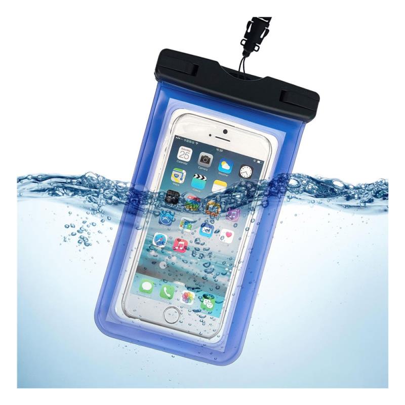 Waterproof Θήκη inos για Smartphones έως 6.7" Διάφανο-Μπλε