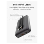 Φορτιστής Ανάγκης Devia EP208 Mini 22.5W 20000mAh με 2 Ενσωματωμένα Καλώδια Ultra4 Γκρι