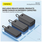 Φορτιστής Ανάγκης Foneng PX106 22.5W 10000mAh με 3 Ενσωματωμένα Καλώδια Μαύρο