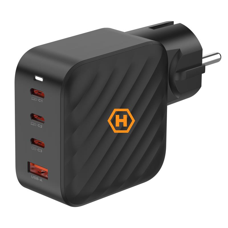 Φορτιστής Ταξιδίου Ταχείας Φόρτισης Hammer RapidCharge Duo με Τετραπλή Έξοδο USB A & 3xUSB C PD 100W Μαύρο