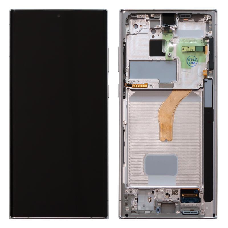 Touch Screen & Front Housing for Samsung S908B Galaxy S22 Ultra 5G White (Original)