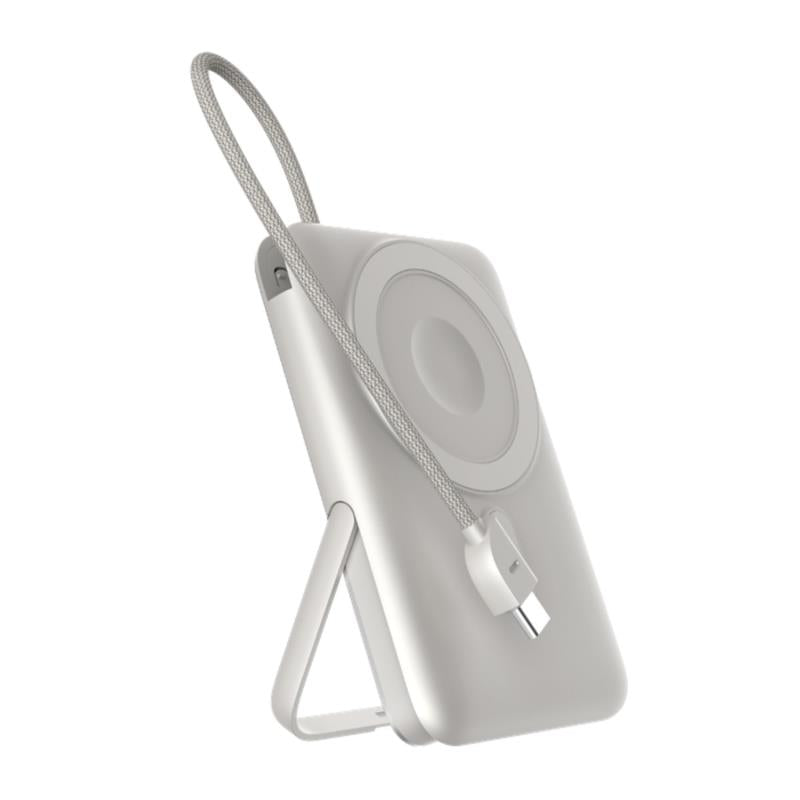 Φορτιστής Ανάγκης Devia EP203 22.5W 10000mAh Magnetic 4 σε 1 με Βραχίονα Στήριξης & Ενσωματωμένο Καλώδιο Extreme Speed Ασημί