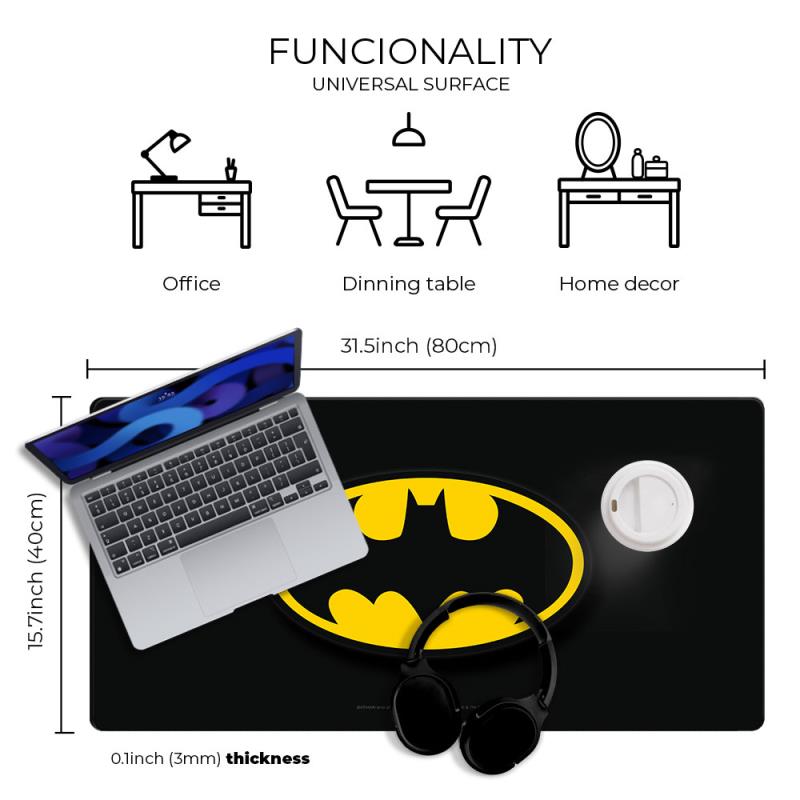 Mousepad DC Batman 001 80x40cm Μαύρο-Κίτρινο (1 τεμ)
