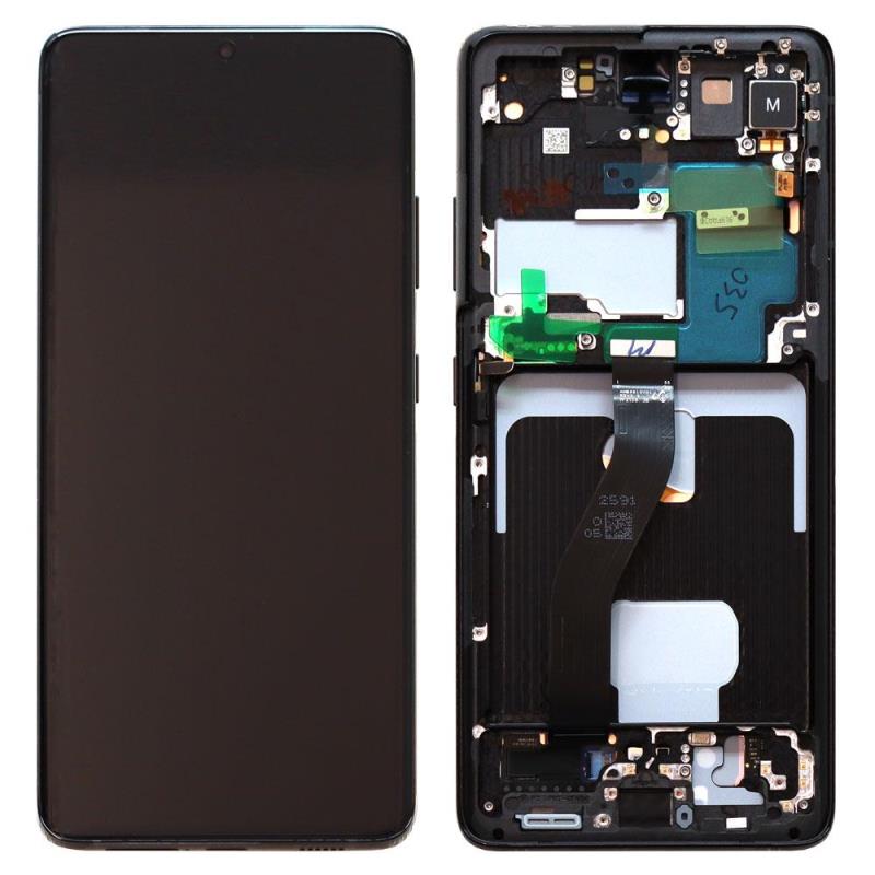 Οθόνη με Touch Screen & Μπροστινή Πρόσοψη Samsung G998B Galaxy S21 Ultra 5G Μαύρο (Original)
