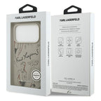 Θήκη TPU Karl Lagerfeld Apple iPhone 17 Pro Hardcase Grained Pattern Logo Γκρι