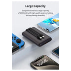 Φορτιστής Ανάγκης Devia EP202 22.5W 10000mAh Mini με 2 Ενσωματωμένα Καλώδια Extreme Speed Ασημί