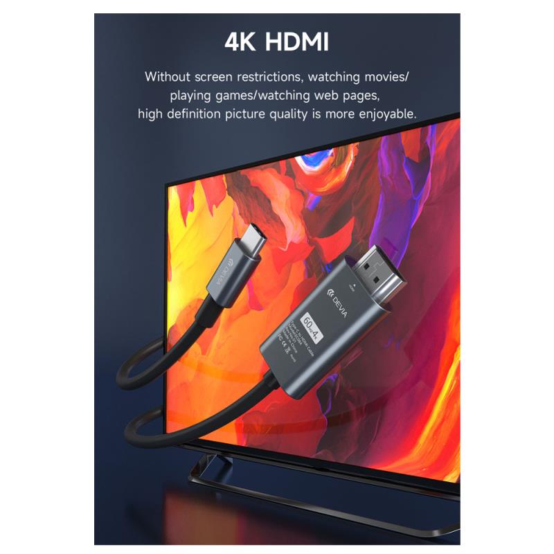 Καλώδιο HDMI σε USB C Devia EC084 (Updated) 2m Storm Μαύρο