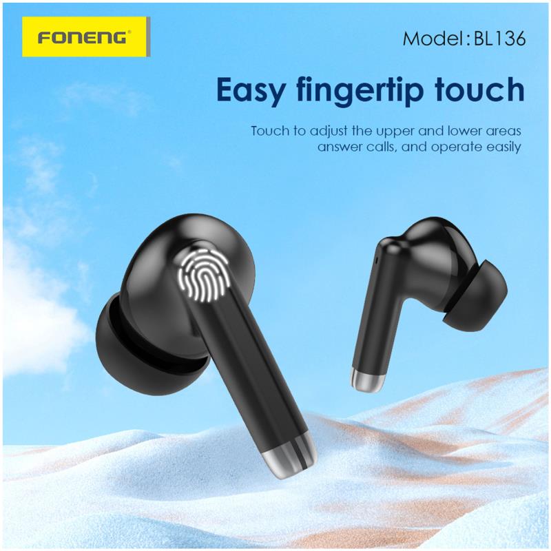 True Wireless Ακουστικά Bluetooth Foneng BL136 Μαύρο