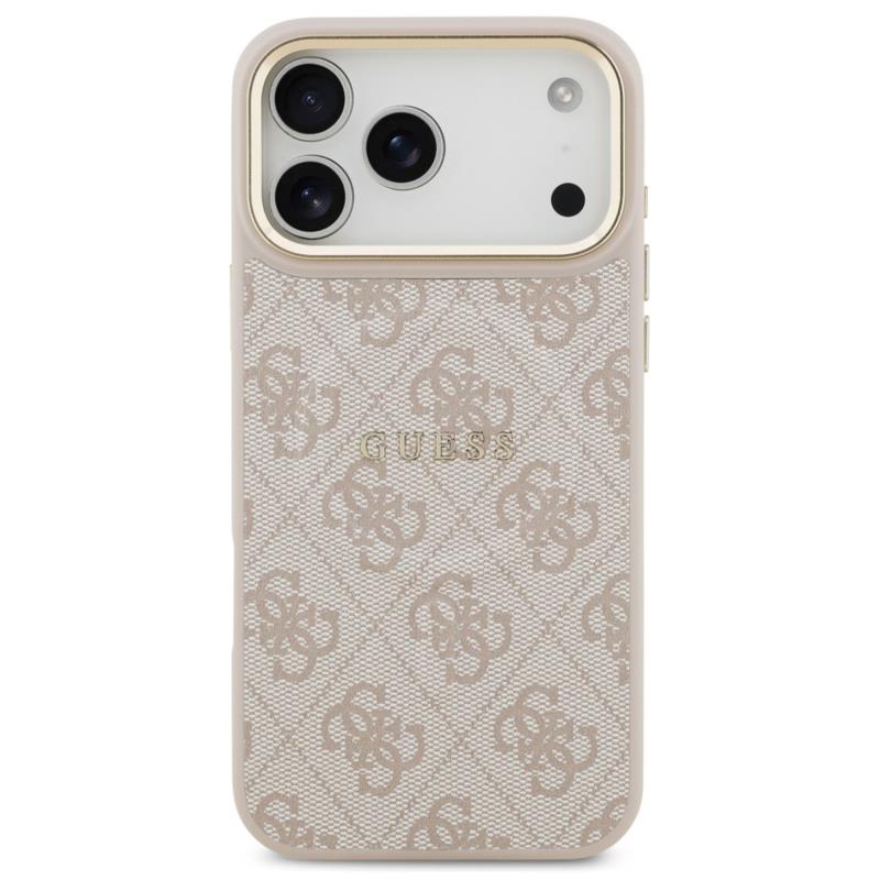 Θήκη PU Guess MagSafe Apple iPhone 17 Pro Max Hardcase Classic 4G Ροζ