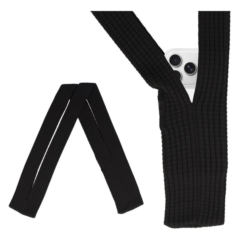Universal Τσαντάκι Crossbody 80cm για Smartphones έως 6,9" Μαύρο