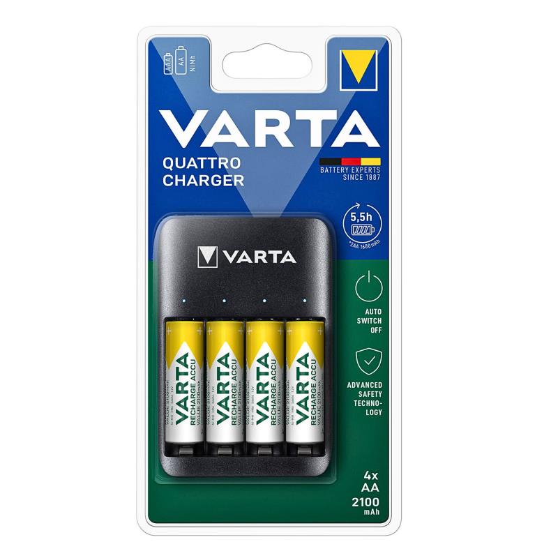 Φορτιστής Μπαταριών Varta έως 4 Μπαταρίες AA + 4 Μπαταρίες AA 2100 mAh