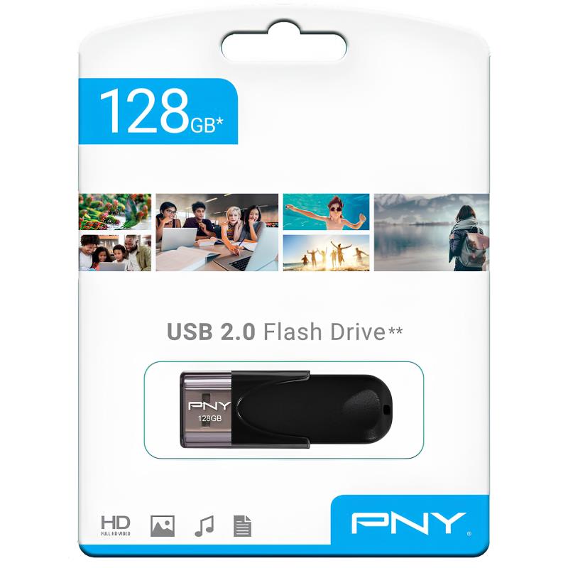 USB 2.0 Flash Disk PNY Attaché 4 USB A 128GB Μαύρο