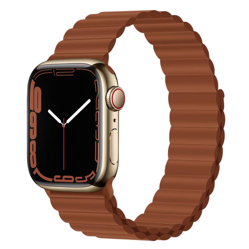 Λουράκι Devia Sport3 Silicone Magnet Apple Watch (38/ 40/ 41/ 42mm) Deluxe Καφέ