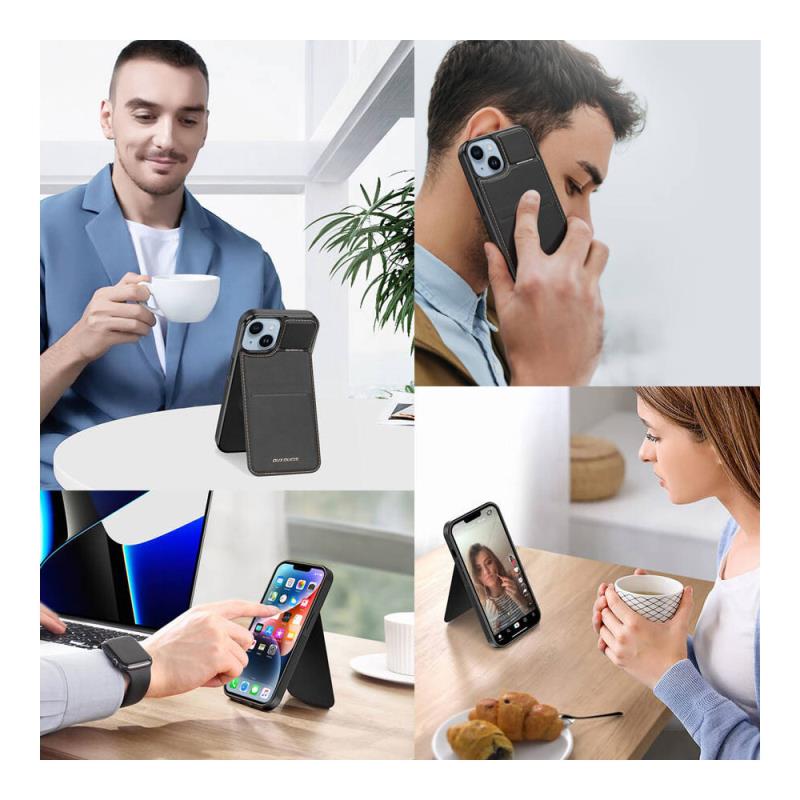 Θήκη Δερμάτινη Dux Ducis Rafi Mag 3 σε 1 MagSafe RFID Blocker Apple iPhone 14 Pro με Stand Μαύρο
