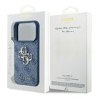 Θήκη PU Guess Apple iPhone 17 Pro Max Hardcase Big Logo 4G Μπλε