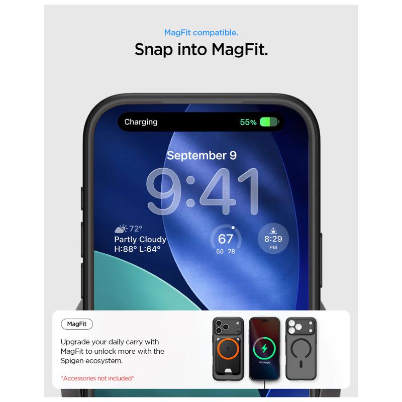 Θήκη TPU & PC Spigen Ultra Hybrid Mag Magsafe Apple iPhone 17 Pro Max Frost Μαύρο