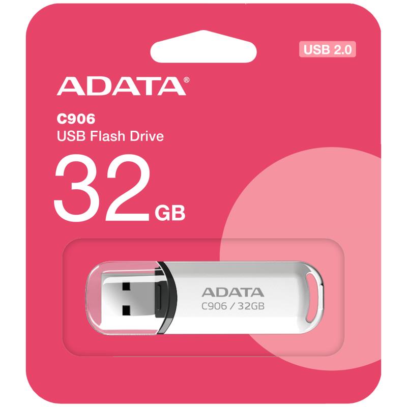 USB 2.0 Flash Disk Adata C906 USB A 32GB Λευκό