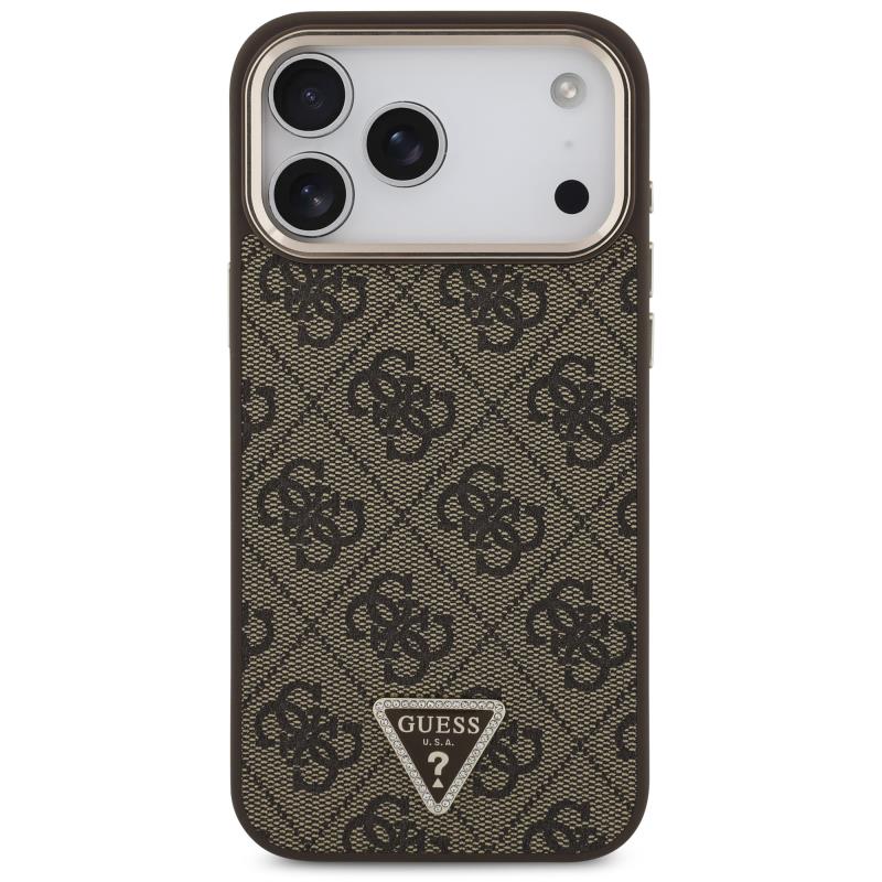 Θήκη PU Guess MagSafe Apple iPhone 18 Pro Max/ 17 Pro Max Leather Diamond Triangle 4G Καφέ