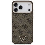 Θήκη PU Guess MagSafe Apple iPhone 18 Pro Max/ 17 Pro Max Leather Diamond Triangle 4G Καφέ
