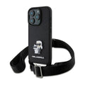Θήκη Δερμάτινη Karl Lagerfeld Apple iPhone 16 Pro Saffiano Crossbody Metal Pin Karl & Choupette Μαύρο