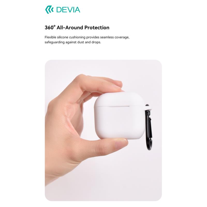 Θήκη Σιλικόνης Devia Apple AirPods 4 Naked Λευκό
