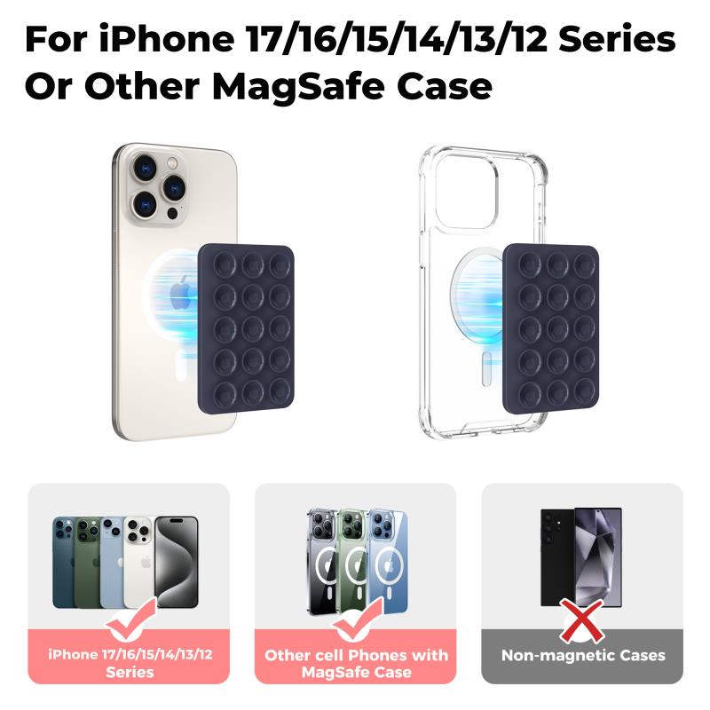 Βάση Στήριξης με Βεντούζα Magnetic Ahastyle PT-CY202 για Smartphones Σκούρο Μπλε