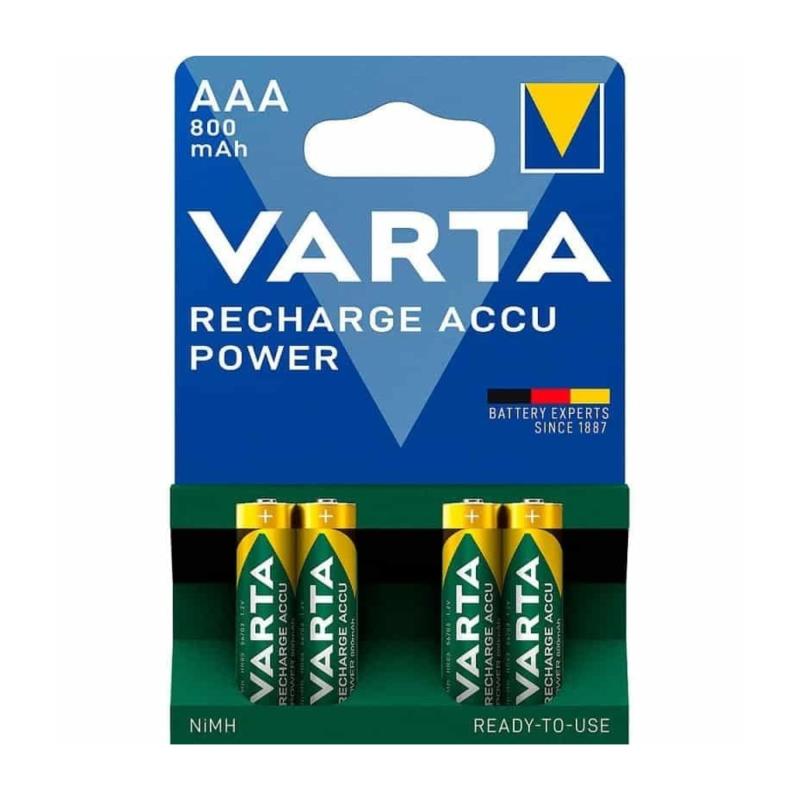 Μπαταρία Επαναφορτιζόμενη Varta AAA 800mAh NiMH 1.2V Ready2Use (4 τεμ.)