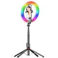 Φωτιστικό Selfie LED Ring Lamp Blavec Aura P-50 με Τρίποδο & Τηλεχειριστήριο για Κινητά Μαύρο