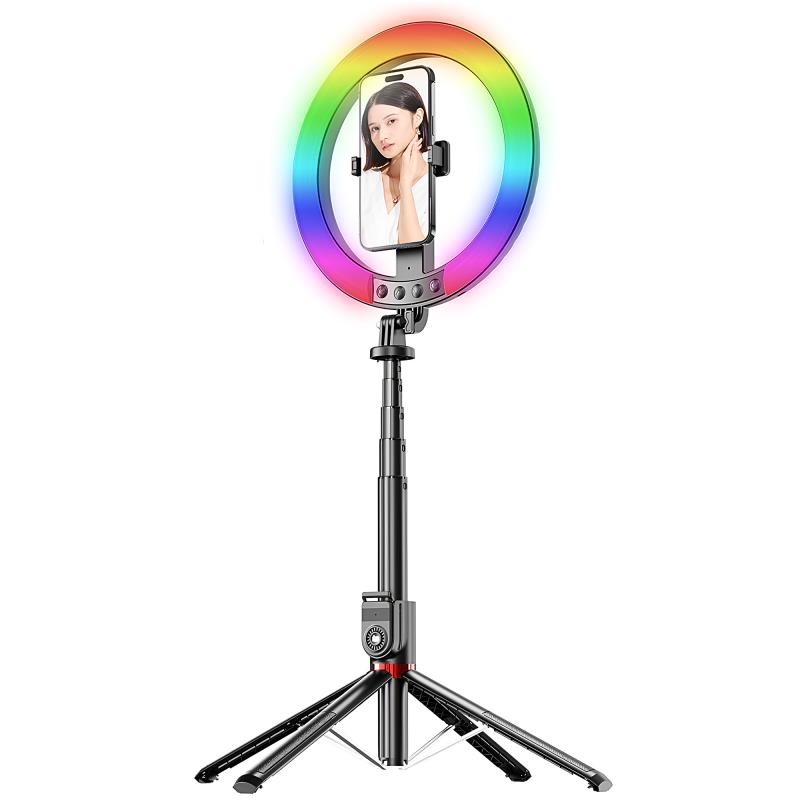 Φωτιστικό Selfie LED Ring Lamp Blavec Aura P-50 με Τρίποδο & Τηλεχειριστήριο για Κινητά Μαύρο