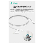Καλώδιο Σύνδεσης USB 2.0 Devia EC404 2 σε 1 USB C σε USB C & Lightning PD 60W & 27W 1.2m Smart Λευκό
