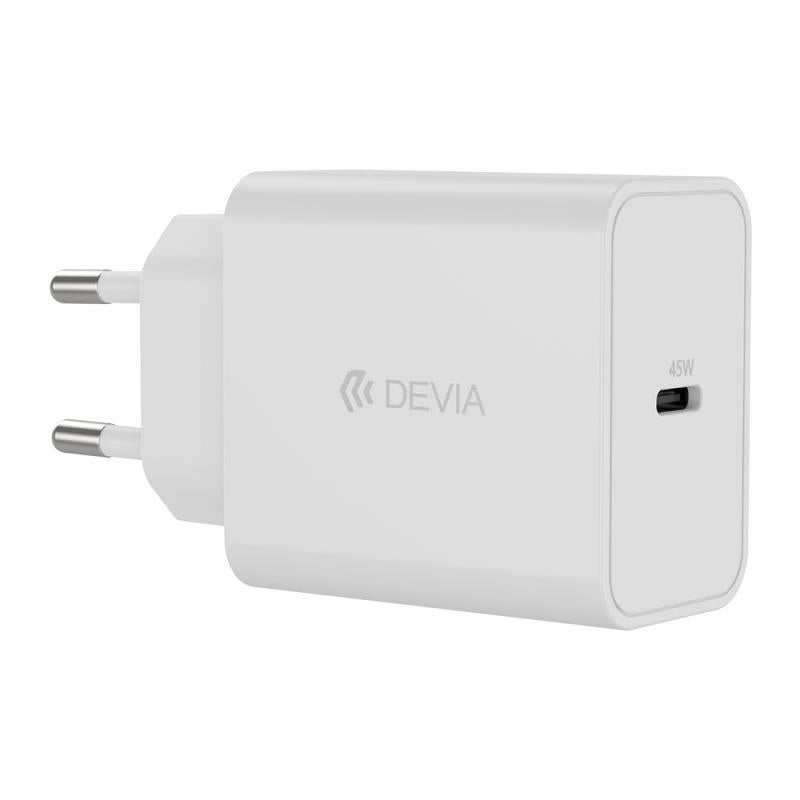 Φορτιστής Ταξιδίου Ταχείας Φόρτισης Devia GS-W45A0948 με Έξοδο USB C PD 45W Rocket Λευκό