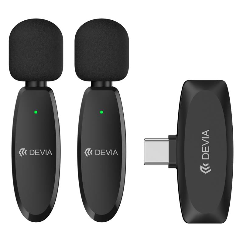 Ασύρματα Μικρόφωνα Devia Lite1 2 σε 1 USB C Μαύρο