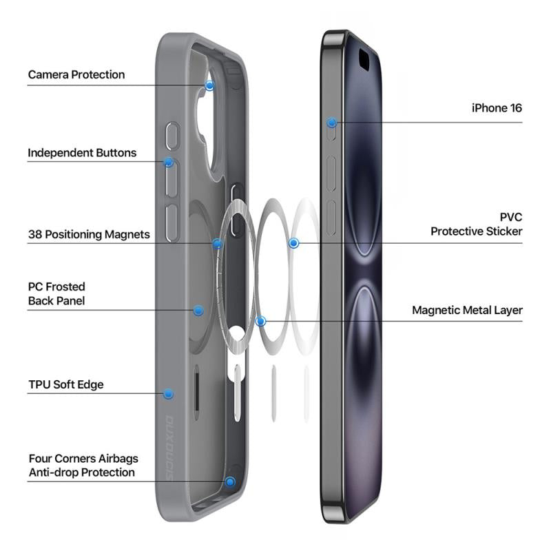 Θήκη TPU & PC Dux Ducis Apple iPhone 16 Magnetic MagSafe Yind Μαύρο