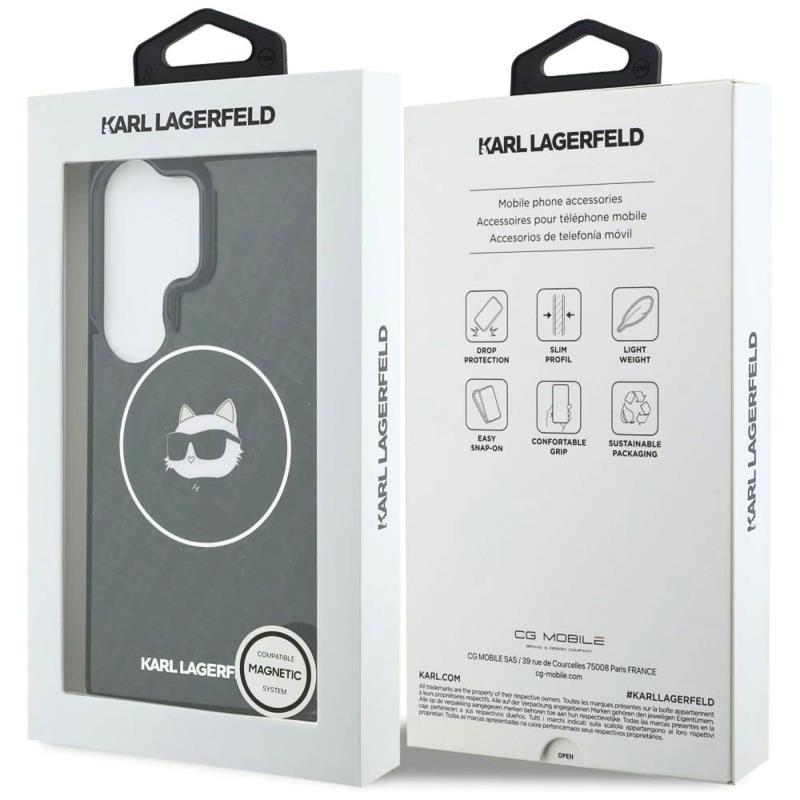 Θήκη TPU Karl Lagerfeld Samsung Galaxy S26 Ultra Magnetic IML Choupette on KL Repeated Logo Μαύρο