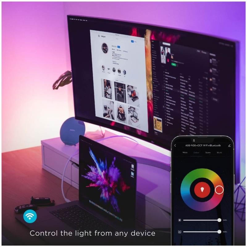 Έξυπνη Ταινία Φωτισμού LED GSC με Bluetooth 10W 30lm IP44 2m Πολύχρωμο