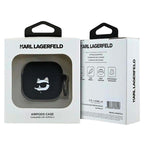 Θήκη Σιλικόνης Karl Lagerfeld Apple AirPods 4 (2024) Choupette Head 3D Μαύρο