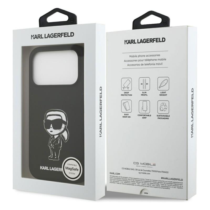 Θήκη Σιλικόνης Karl Lagerfeld Apple iPhone 17 Pro Max Sketch & Logo Karl Μαύρο